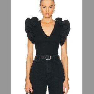 Ulla Johnson Birdie Top Ruffle Black Size Small S